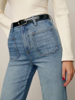 Reformation Alyssa Stretch High Rise Wide Leg Long Jean 27